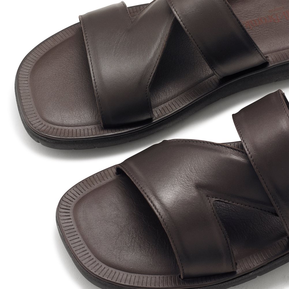 Russell And Bromley Zeus Slidesandaler Herre Sjokolade | 103XEABZ