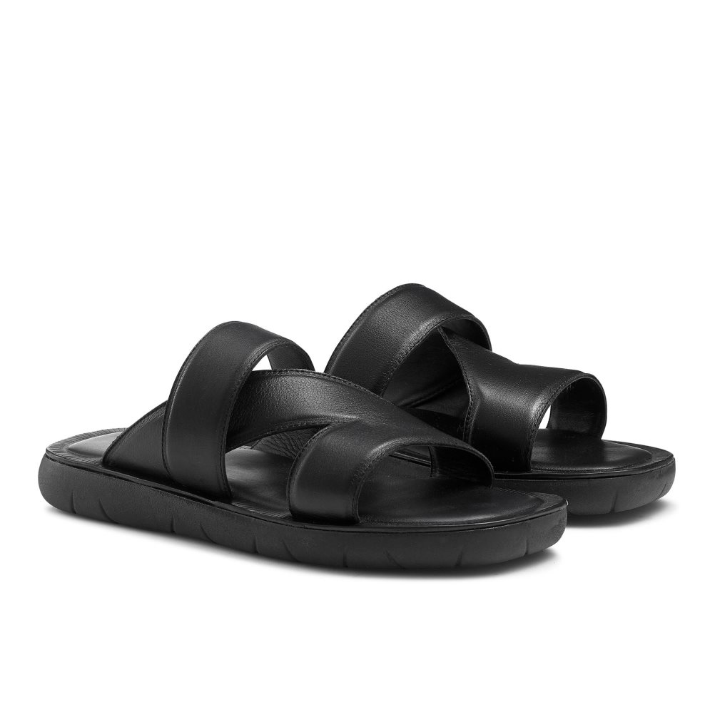 Russell And Bromley Zeus Slidesandaler Herre Svarte | 321CTONU