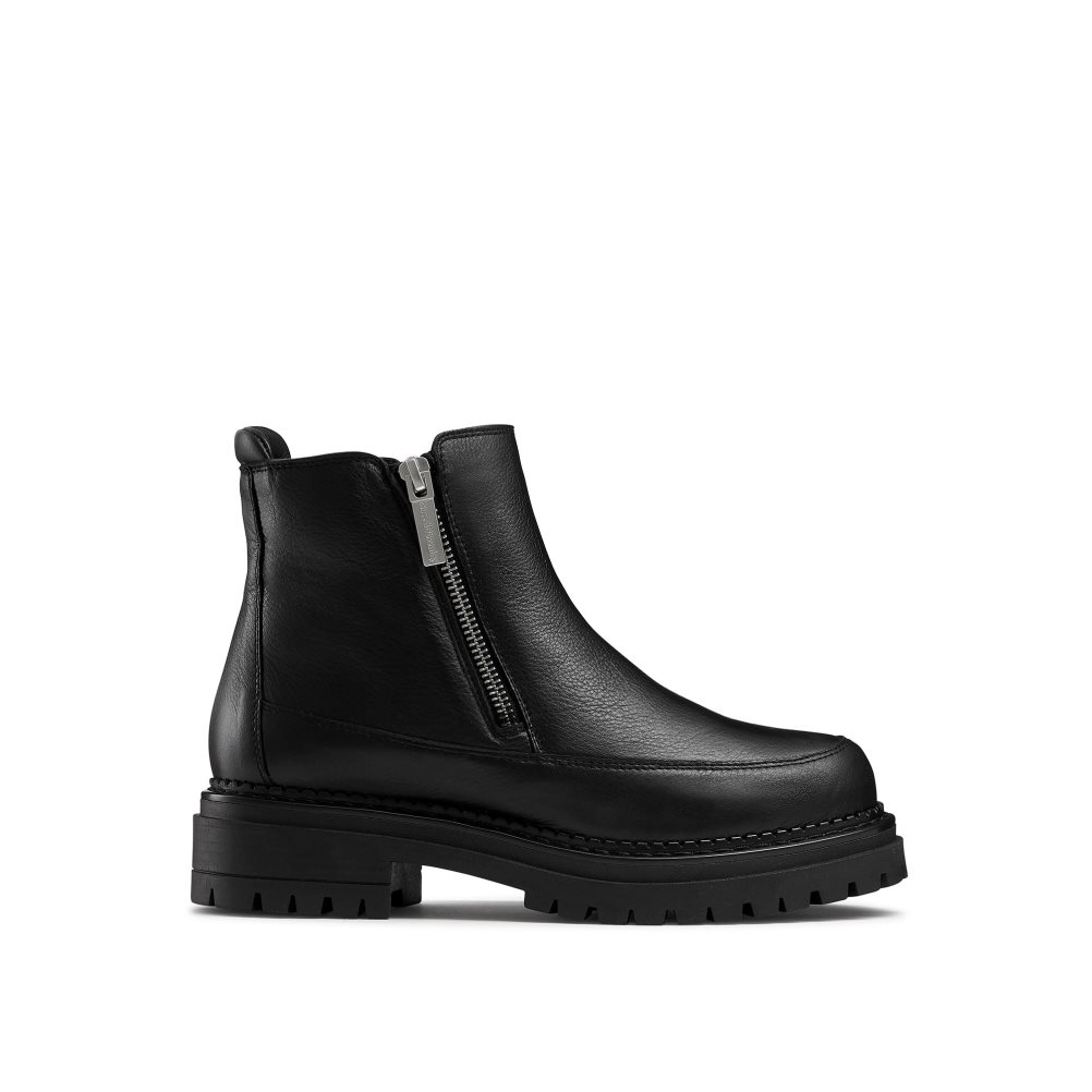 Russell And Bromley Zip It Double Zip Kampstøvler Dame Svarte | 278WEXMB