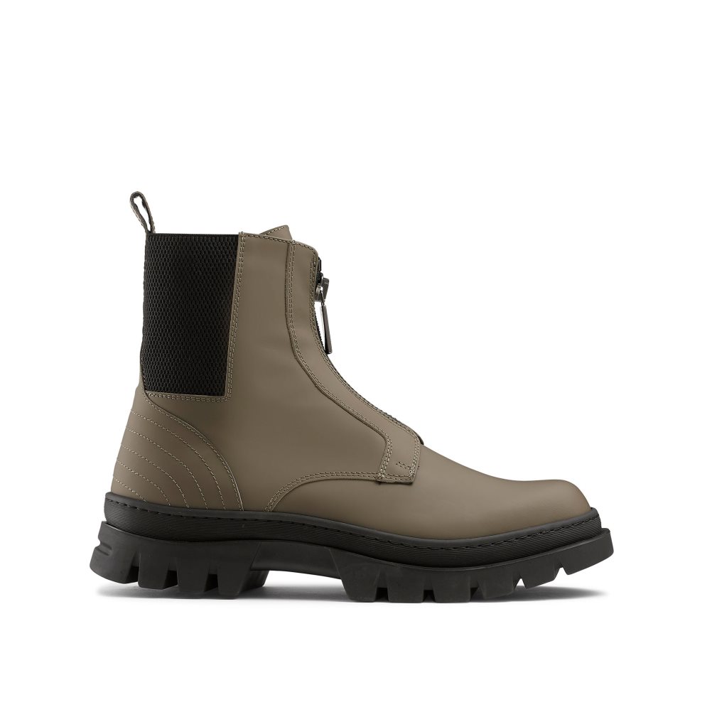 Russell And Bromley Zip Wire Dryleks Zip Up Ankelstøvletter Herre Khaki | 028UNFPW