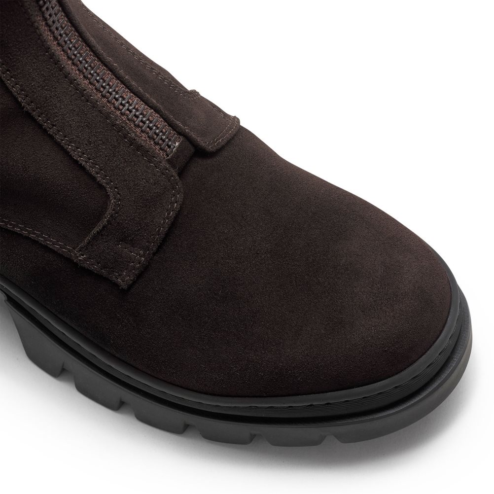 Russell And Bromley Zip Wire Dryleks Zip Up Ankelstøvletter Herre Sjokolade | 489QMPLB