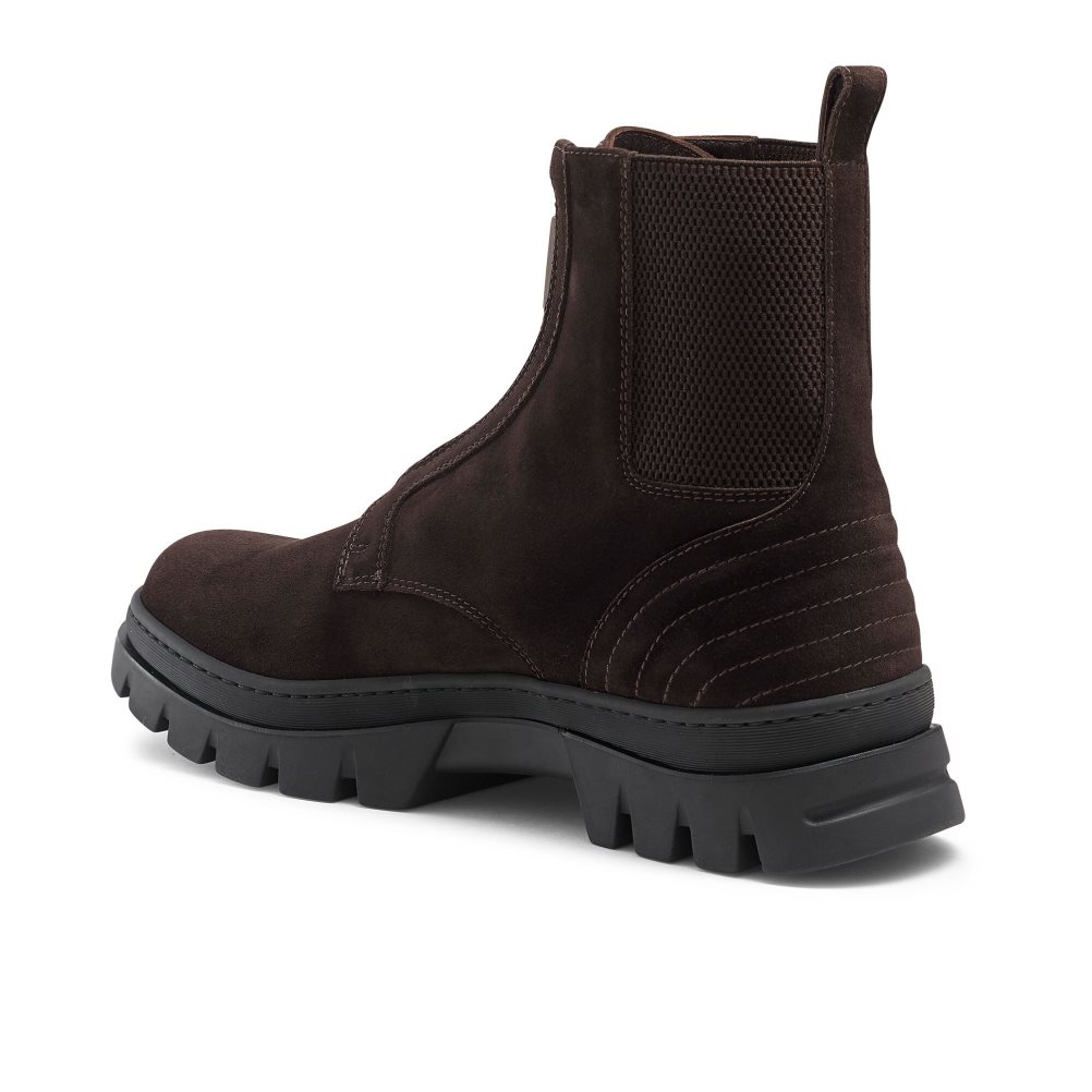 Russell And Bromley Zip Wire Dryleks Zip Up Ankelstøvletter Herre Sjokolade | 489QMPLB