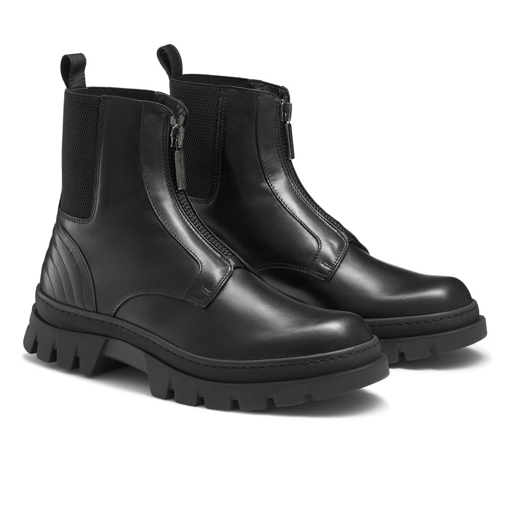 Russell And Bromley Zip Wire Dryleks Zip Up Ankelstøvletter Herre Svarte | 531YTOFU