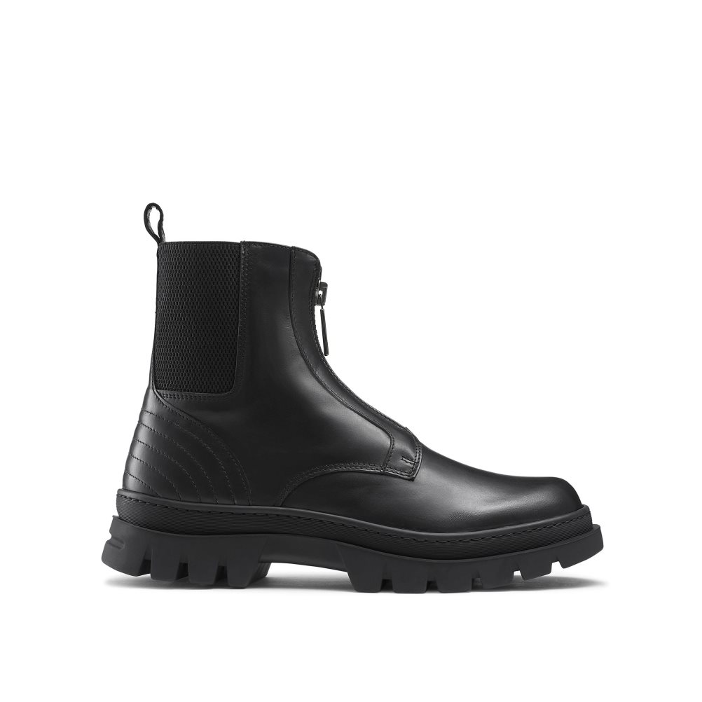 Russell And Bromley Zip Wire Dryleks Zip Up Ankelstøvletter Herre Svarte | 531YTOFU