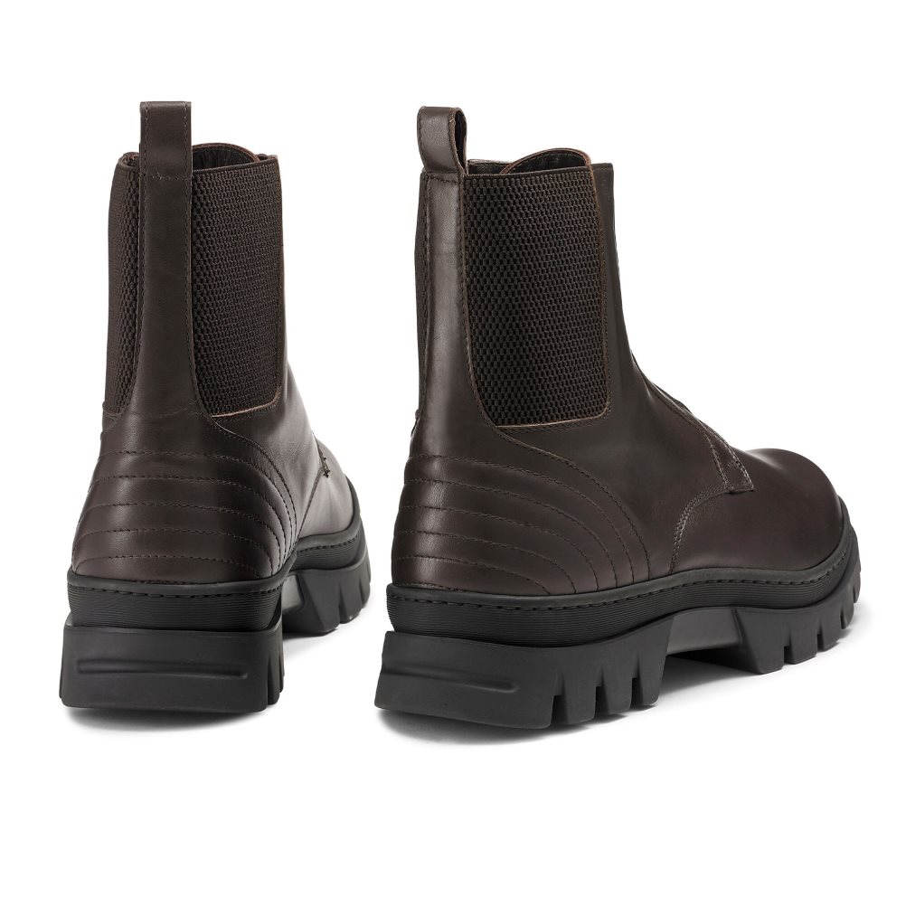 Russell And Bromley Zip Wire Dryleks Zip Up Ankelstøvletter Herre Sjokolade | 659YWUPT