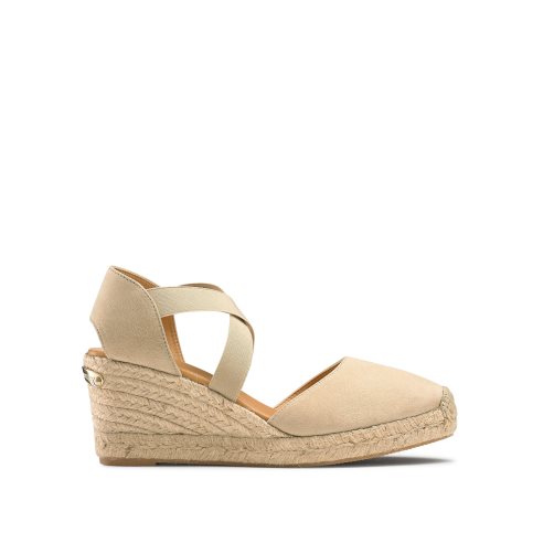 Russell And Bromley Coco-cross Elastic Espadrille Wedge Dame Lyse Brune | 316LNWDH