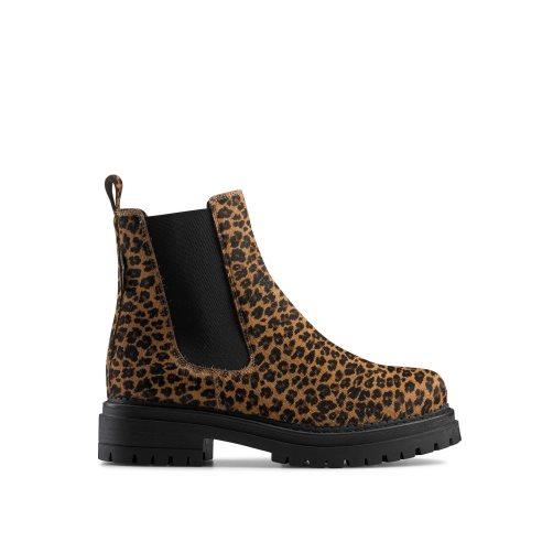 Russell And Bromley Company Combat Chelsea Støvler Dame Leopard | 234VAPKH