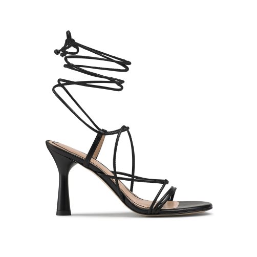 Russell And Bromley Dragon Strappy Round Tå Sandaler med Hæl Dame Svarte | 614LASWM