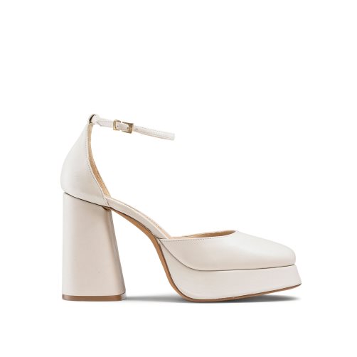 Russell And Bromley Flawless Extreme Platform Sandaler med Hæl Dame Hvite | 356YRJXN