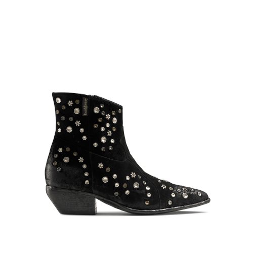 Russell And Bromley Howdy Embellished Western Ankelstøvletter Dame Svarte | 017IAKNY