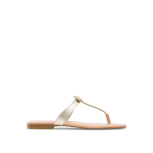 Russell And Bromley Lauretta Disc Trim Tå Flate Sandaler Dame Gull | 258NYMEI