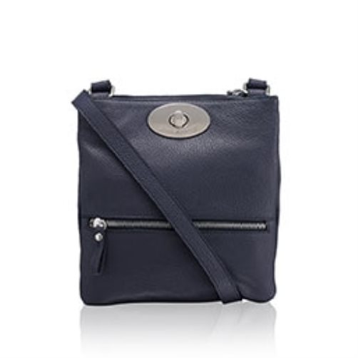 Russell And Bromley Lincoln Turnlock Crossbody Veske Dame Marineblå | 486FAMSQ