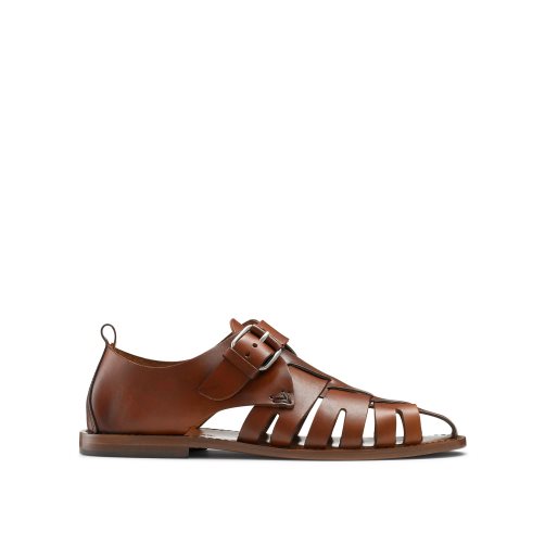 Russell And Bromley Neptune Buckled Fisherman Sandaler Herre Brune | 637PNAEJ