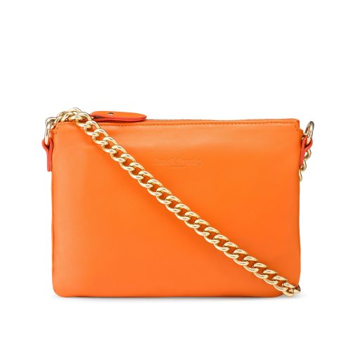 Russell And Bromley On Point Chain Zip Pouch Skulderveske Dame Oransje | 963REMPW