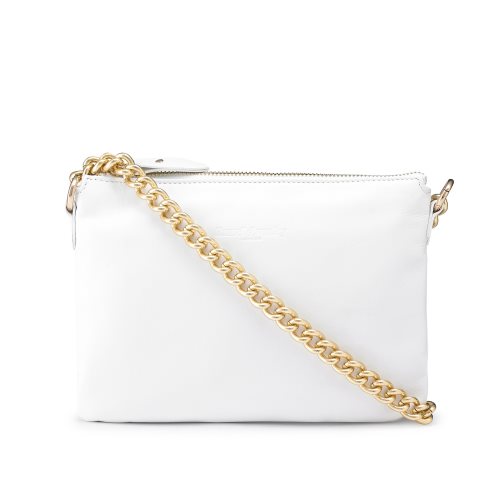 Russell And Bromley On Point Chain Zip Pouch Skulderveske Dame Hvite | 974SIMRZ