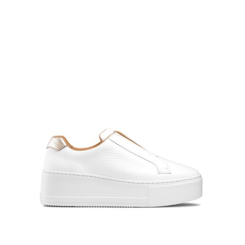 Russell And Bromley Park Up Flatform Laceless Platform Sko Dame Hvite | 931CYFXO