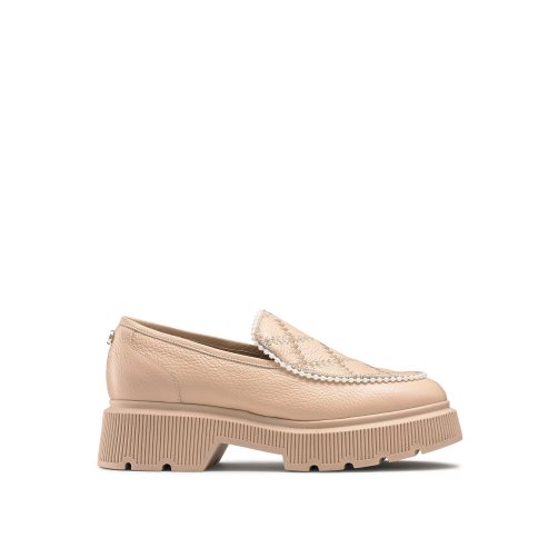 Russell And Bromley Patchwork Chunky Pearl Loafers Dame Rosa | 670ADTCN