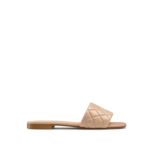 Russell And Bromley Quilted Flate Sandaler Dame Beige | 462WYPSQ