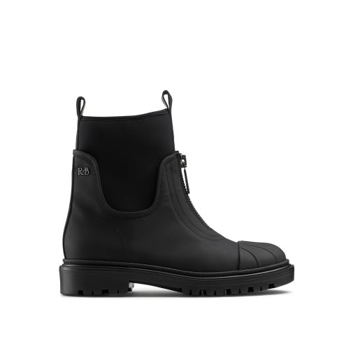 Russell And Bromley Rambler Dryleks Zip Front Stomper Ankelstøvletter Dame Svarte | 463CXUFS