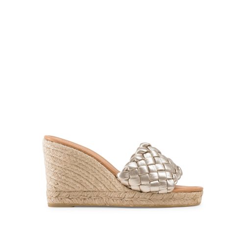 Russell And Bromley Rhapsody Plaited Espadrille Wedge Dame Gull | 036UXHSA