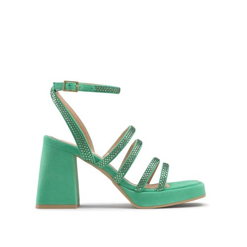 Russell And Bromley Yeahbaby+ Jewelled Strappy Sandaler med Hæl Dame Grønn | 706FALXE