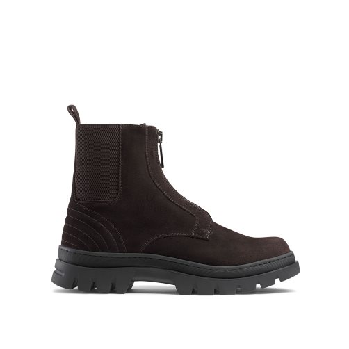 Russell And Bromley Zip Wire Dryleks Zip Up Ankelstøvletter Herre Sjokolade | 489QMPLB